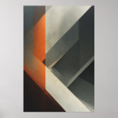 Moderne Abstracte Beton Oranje Accent Poster (Voorkant)