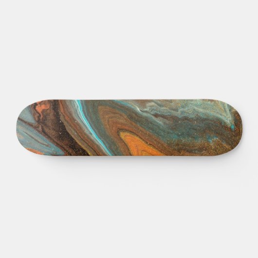 Moderne Abstracte, bijtende, vloeibare marmer Persoonlijk Skateboard (Horizontaal)