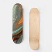 Moderne Abstracte, bijtende, vloeibare marmer Persoonlijk Skateboard (Voorkant)