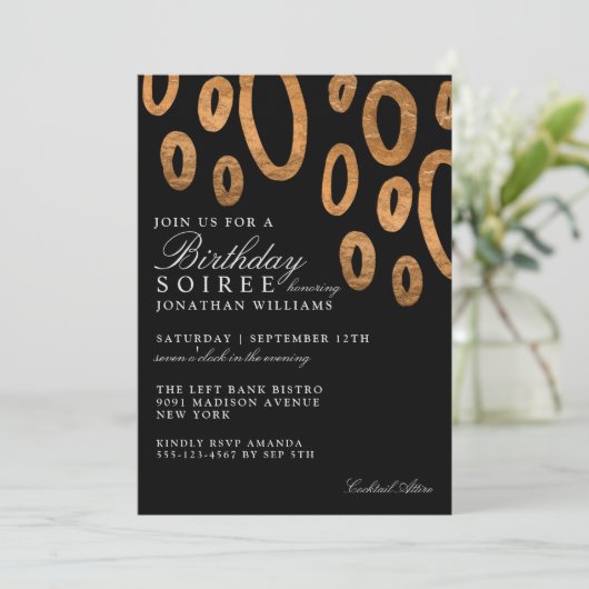 Moderne Abstracte Birthday Soiree Party Kaart (Staand voorkant)