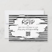 Moderne Abstracte Black Stripes bruiloft RSVP Kaartje (Voorkant)