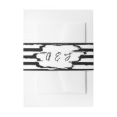 Moderne Abstracte Black Stripes bruiloft Uitnodigingen Wikkel (Voorkant Voorbeeld)