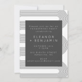 Moderne Abstracte Black White Lines Engagement Par Kaart (Voorkant)