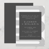 Moderne Abstracte Black White Lines Engagement Par Kaart (Voorkant / Achterkant)