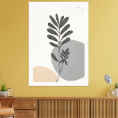 Moderne abstracte bladeren canvas afdruk (Insitu (Woonkamer))