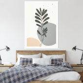 Moderne abstracte bladeren canvas afdruk (Insitu (Slaapkamer))