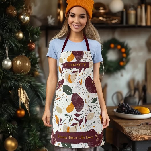 Moderne Abstracte bladeren met gepersonaliseerde n Schort