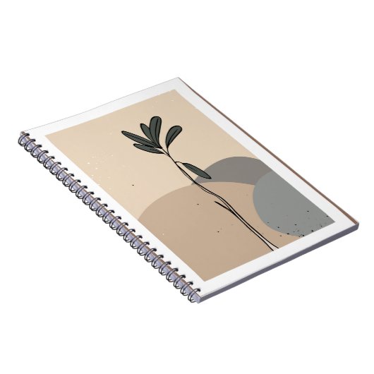 Moderne abstracte bladeren notitieboek (Rechterzijde)