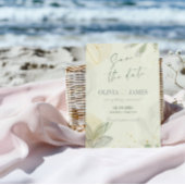 Moderne Abstracte Bladeren Save the Date Trouwkaar Kaart