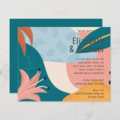 Moderne Abstracte Bladeren Tropische Trouw Uitnodi (Voorkant / Achterkant)