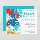 Moderne Abstracte Bladeren Tropische Trouw Uitnodi (Voorkant / Achterkant)