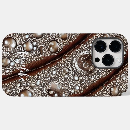 Moderne Abstracte bladlederlijnen  Case-Mate iPhone Case (Achterkant (horizontaal))