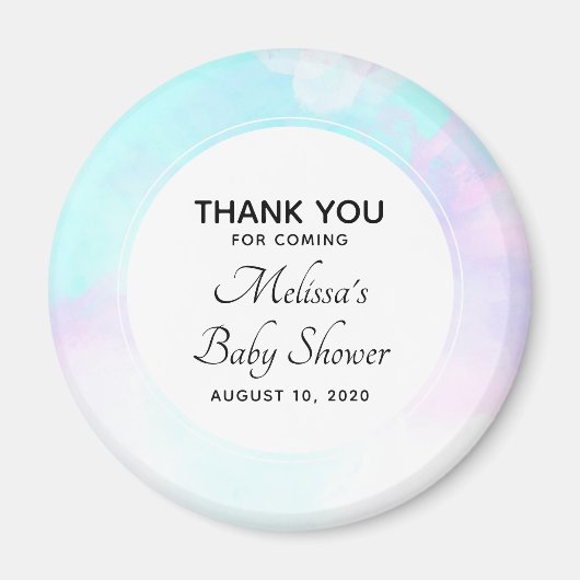 Moderne Abstracte blauw en Paarse Waterverf Shower Magneet (Voorkant)