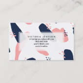 Moderne abstracte blauw pastelroze geometrische pa visitekaartje (Achterkant)