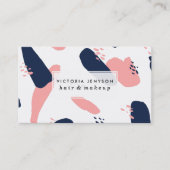 Moderne abstracte blauw pastelroze geometrische pa visitekaartje (Voorkant)