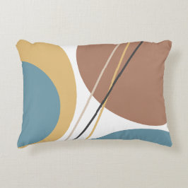 Moderne Abstracte Blauwe Blauw in het midden Accent Kussen