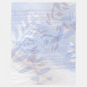 Moderne Abstracte Blauwe Botanische Blad Fleece Deken (Voorkant)