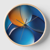 "Moderne Abstracte Blauwe en Oranje Glaskunstmuur  (Voorkant)