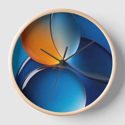 "Moderne Abstracte Blauwe en Oranje Glaskunstmuur  (Voorkant)