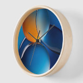 "Moderne Abstracte Blauwe en Oranje Glaskunstmuur  (Hoek)