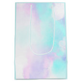 Moderne Abstracte blauwe en Paarse Waterverf bruil Medium Cadeauzakje (Achterkant)