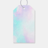 Moderne Abstracte blauwe en Paarse Waterverf Dank  Cadeaulabel (Achterkant)