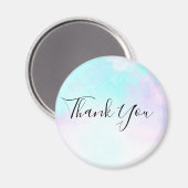 Moderne Abstracte blauwe en Paarse Waterverf Dank  Magneet (Voorkant / Achterkant)