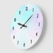 Moderne Abstracte blauwe en Paarse Waterverf Grote Klok (Hoek)