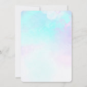 Moderne Abstracte blauwe en Paarse Waterverf Kaart (Achterkant)