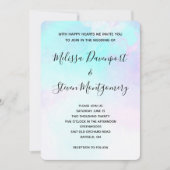 Moderne Abstracte blauwe en Paarse Waterverf Kaart (Voorkant)