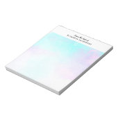 Moderne Abstracte blauwe en Paarse Waterverf Notitieblok (Linkerzijde)