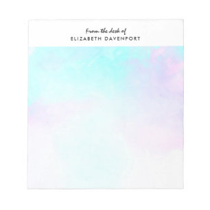 Moderne Abstracte blauwe en Paarse Waterverf Notitieblok