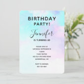 Moderne Abstracte blauwe en Paarse Waterverf op za Kaart (Staand voorkant)