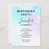 Moderne Abstracte blauwe en Paarse Waterverf op za Kaart (Voorkant)