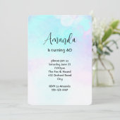 Moderne Abstracte blauwe en Paarse Waterverf op za Kaart (Staand voorkant)