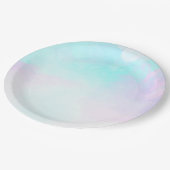 Moderne Abstracte blauwe en Paarse Waterverf Papieren Bordje (Gekanteld)