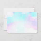 Moderne Abstracte blauwe en Paarse Waterverf Save The Date (Achterkant)