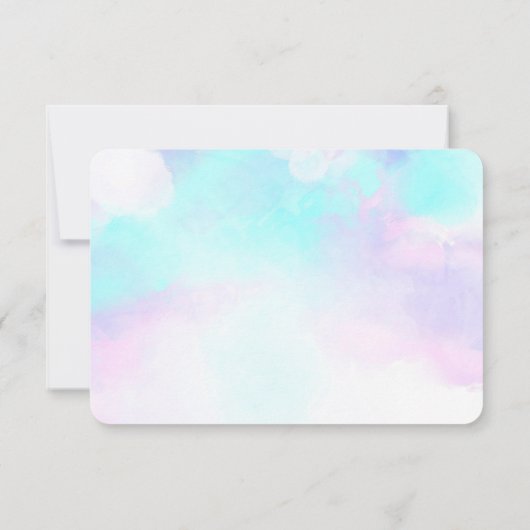 Moderne Abstracte blauwe en Paarse Waterverf Save The Date (Achterkant)