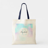 Moderne Abstracte blauwe en Paarse Waterverf Tote Bag (Achterkant)