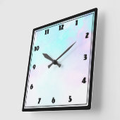 Moderne Abstracte blauwe en Paarse Waterverf Vierkante Klok (Hoek)