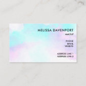 Moderne Abstracte blauwe en Paarse Waterverf Visitekaartje (Achterkant)
