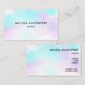 Moderne Abstracte blauwe en Paarse Waterverf Visitekaartje (Voorkant / Achterkant)