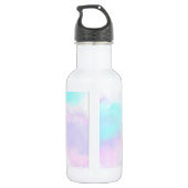 Moderne Abstracte blauwe en Paarse Waterverf Waterfles (Achterkant)