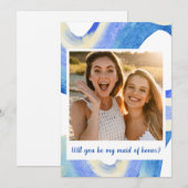 Moderne Abstracte blauwe foto gemaakt van het Hono Kaart (Voorkant / Achterkant)