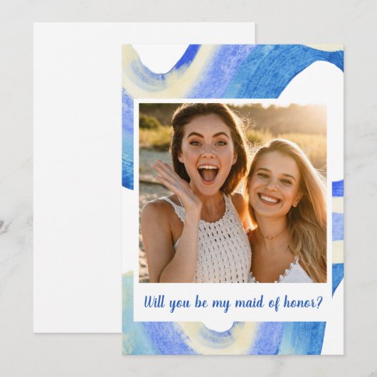 Moderne Abstracte blauwe foto gemaakt van het Hono Kaart (Voorkant / Achterkant)