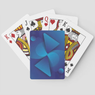 Moderne Abstracte Blauwe Geometrische Pokerkaarten