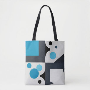 Moderne Abstracte Blauwe Gloed ✨ Geometrische Arti Tote Bag