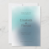 Moderne Abstracte blauwe gradiënt bruiloft Save The Date (Voorkant)