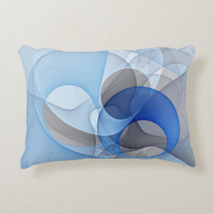 Moderne Abstracte Blauwe Grijze Fractale Kunst Gra Accent Kussen