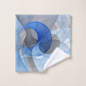 Moderne Abstracte Blauwe Grijze Fractale Kunst Gra Bad Handdoek (Wasdoekje)